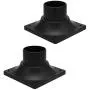 LIT-PaTH Outdoor Post Light Mounting Base, Pier Mount Base, 2-Pack (Black)