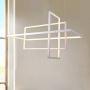 Leniure White Modern Square Cube LED Light Pendant Lamp Chandelier Lighting Fixture 34'' Wide 16'' Deep 20'' High, Warm White 3000K