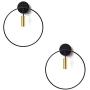 BOKT Modern Wall Light Fixture Mid Century Wall Sconces Metal Circular Wall Mount Light Vanity Light for Living Room, Bathroom, Hallway, 2 Pack( Large Gold)