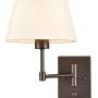 Traditonal 2 Pack Plug in Wall Lights Fabric Shade Swing Arm Wall Lamps Dark Brown