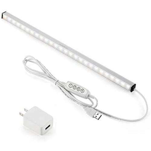 LED Under Cabinet Lighting Bar Built-in Magnets, Dimmable, 3 Color Temperature, 14.5 inches, USB Powered Counter Lighting Bar, LED Closet Light. (with UL Plug)