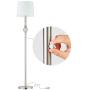 Dimmable White Floor Lamp Reyokale - Crystal Ball Floor Lamp for Living Room Modern, Silver Standing Floor Lamp with Dimmer, Metal Pole Tall Floor Lamp for Bedroom Office (LED Bulb Included)