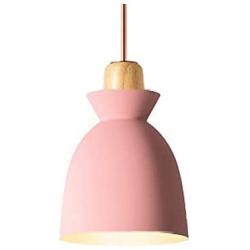 LAKIQ Modern Mini Colorful Pendant Light Nordic Lovely Hanging Ceiling Lighting Kitchen Island Lights for Dining Room Restaurant Bar Living Room (Pink)