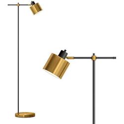 OYEARS 63”H Modern Floor Lamp for Living Room Tall Lamp Floor Lights for Reading Bedroom Gold and Matte Black Accent Finish 6W Bulb Included