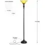 Brightech Evelyn LED Floor Lamp- Free Standing Tall Pole Torchiere Light – Dimmable Lamp for Living Room, Office Or Bedrooms- Modern Upright Design with Glass Shade - with Three Way LED Bulb - Black