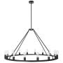 Sonoro Large 48 inch 16 Light Round Dining Room Industrial Chandelier | Black Rustic Kitchen Island Light Fixtures with LED Bulbs LL-CH5-48-5BLK