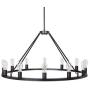Sonoro Round Chandelier 38'' – Black w/Vertical Bulbs - Linea di Liara LL-CH5-38-5BLK