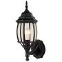 NOMA Four-Sided Outdoor Wall Lantern | Waterproof Outdoor Up-Facing Exterior Light for Front Door, Backyard, Garage, Patio or Décor | Black Finish with Bevelled Glass Panels