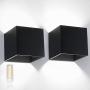 Ralbay LED Modern Black Indoor Wall Sconce 2-Pack 9W Aluminum LED Up and Down Black Indoor Wall Lighting Fixtures for Indoor Living Room Bedroom Hallway, with G9 Bulb (Natural White Light, 4000K)