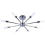 Semi Flush Ceiling Vintage Brushed Nickel Light Fixture, Palacelantern Electroplated 8 Lights Industrial Sputnik Chandelier for Kitchen Dining Living Room Bedroom Lighting
