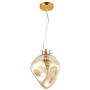 Light Society Bette Pendant Light, Mercury Glass with Brass Finish, Contemporary Mid Century Modern Style Lighting Fixture, Amber
