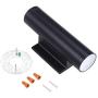 Cloudy Bay 3 Color LED Outdoor Up and Down Porch Light with Photocell,120V 20W 3000K/4000K/5000K Selectable, Dusk to Dawn Photocell, Black Finish, Pack of 2