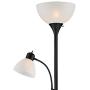 Bingham Modern Torchiere Floor Lamp 3-Light Tree Black Metal White Shades for Living Room Reading Bedroom Office Uplight - 360 Lighting