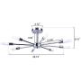 Semi Flush Ceiling Vintage Brushed Nickel Light Fixture, Palacelantern Electroplated 8 Lights Industrial Sputnik Chandelier for Kitchen Dining Living Room Bedroom Lighting