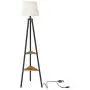 VASAGLE Floor Lamp with Shelves, Standing Reading Lamp with LED Bulb and Lamp Shade, for Living Room, Bedroom, Metal Legs, Rustic Brown ULFL15BX VASAGLE Floor Lamp with Shelves, Standing Reading Lamp with LED Bulb and Lamp Shade, for Living Room, Bedroom, Metal Legs, Rustic Brown ULFL15BX