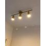 Modo Lighting Adjustable Track Lighting Fixture Brulshed Brass Flush Mount Ceiling Light Fixture afor Kitchen Dining Room Spotlight (29.5''/ 75cm)