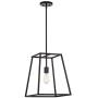 Kira Home Boston 16'' 1-Light Modern Farmhouse Lantern Pendant Light, Adjustable Industrial Hall Chandelier, Black Finish for Dining Room, Kitchen Island and Foyer