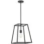 Kira Home Boston 16'' 1-Light Modern Farmhouse Lantern Pendant Light, Adjustable Industrial Hall Chandelier, Black Finish for Dining Room, Kitchen Island and Foyer