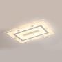 LITFAD Rectangular LED Flush Light Minimalist Acrylic Ultrathin Ceiling Lamp, Modern Pandent Light for Dinning Room Bedroom Living Room - 23.5'' Length, Warm Light
