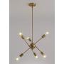 Modern Sputnik Chandelier Lighting Fixture 6 Lights Brushed Brass Chandeliers Mid Century Pendant Light Gold Ceiling Light Fixture for Hallway Bar Kitchen Dining Room (Brushed Brass)