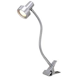 O’Bright LED Clip on Light for Bed Headboard/Desk, Dimmable LED Desk Lamp with Metal Clamp, 5W LED, Flexible Gooseneck, Adjustable Brightness for Eye-Care Reading, Vintage Design (Aluminum)