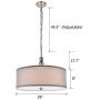 A1A9 Modern 4-Light Drum Pendant Light Fixture, 22 Nickel Fabric Shade, Acrylic Diffuser, Hanging Ceiling Lights, Simple Mid-Century Chandelier for Entryway, Hallway, Dining Room and Foyer