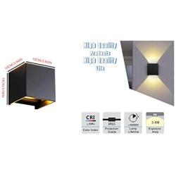 Wall Lights Living Room Led , Modern Aluminum Wall Lamp Square Cube Indoor Outdoor Waterproof Wall Light for Entrance Bar Bedroom Beside , Type of Bulbs : LED , 6W , 85-265V (Black, Warm White)