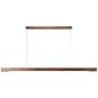 Uniklook Nordic LED Wood Pendant Light Lighting Wooden Long Bar LED Lamp Celling Neutral, White Warm Light - Office Kitchen Island Dining Room Table Bar Loft Suspension Lighting (Black Walnut D)