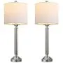 OYEARS Crystal Table Lamp Set of 2 for Living Room Bedroom 27.75“ Modern Buffet Table Lamps for Dining Room with Fabric Drum Shade White OYEARS Crystal Table Lamp Set of 2 for Living Room Bedroom 27.75“ Modern Buffet Table Lamps for Dining Room with Fabric Drum Shade White