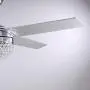 APBEAMLighting Crystal Ceiling Fan Light Modern Chrome Chandelier 4 Reversible Wood Blades with Remote Control LED for Dining Room Bedroom 48.8 Inches