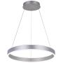 ROYAL PEARL Modern Foyer Pendant Light Dimmable 6460lm 76W LED Chandelier Adjustable Hanging Pendant Lighting for Living Dining Room Bedroom, 6000K, Silver