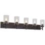 VINLUZ 5 Lights Bathroom Vanity Light Fixture Oil Rubbed Bronze Sconces Wall Lighting Modern Industrial Indoor Wall Mounted Lamp, Farmhouse Style Wall Light for Kitchen Hallway Dining Room