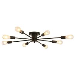 8-Lights Ceiling Light ,Metal Semi Flush Mount Chandelier, Ceiling Lamp for Dining Room Bedroom Kitchen Living Room Foyer Hallway（Black）.