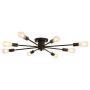 8-Lights Ceiling Light ,Metal Semi Flush Mount Chandelier, Ceiling Lamp for Dining Room Bedroom Kitchen Living Room Foyer Hallway（Black）.