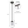 XiNBEi Lighting Pendant Lighting Modern 1 Light Mini Pendant Light with Dual Glass in Dark Bronze, Adjustable Hanging Ceiling Light for Kitchen & Living Room XB-P1195-DB