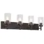 VINLUZ 4 Lights Bathroom Vanity Light Fixture Oil Rubbed Bronze Sconces Wall Lighting Modern Industrial Indoor Wall Mounted Lamp, Farmhouse Style Wall Light for Kitchen Living Room Dining Room
