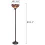 Capulina Hand-Crafted Tiffany Dragonfly Floor Pole Lamp Lights, Tiffany Floor Lamps for Reading, Tiffany Style Lamp, Stained Glass Floor Pole Lamps, Stained Glass Floor Lamp W14''