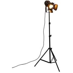 wangbadan Floor Lamp for Living Rooms Offices Standing Tall Antique Style Floor Lamp Black Tripod Iron Brightness Adjustable Height Lights for Living Room Reading No Bulb