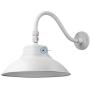 14in. White LED Gooseneck Barn Light 42W 4000lm Daylight LED Fixture for Indoor/Outdoor Use - Photocell Included - Swivel Head ETL Listed - Sign Lighting - 5000K Daylight 1pk02