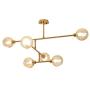 Modo Lighting Sputnik Chandelier Light 6 Lights Golden Modern Glass Globe Pendant Light Fixture Adjustable Vintage Industrial Ceiling Lamp for Living Dining Room Kitchen Island