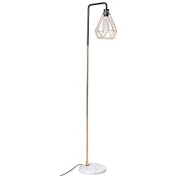 Floor Lamp LED Lights Modern Standing Industrial Standard Torchiere Floor Lamps Geometric Light Shade Lounge Lighting for Bedrooms, Living Room, Office Uplight, Reading - 360 Lighting (Gold 03)