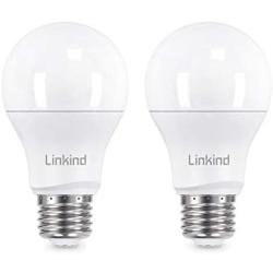 Linkind LED Dusk to Dawn Light Sensor Bulb, A19, 8W (60W Equivalent), 800 Lumen, 2700K Soft White, E26 Base, Auto On/Off, Sensor Light Bulb, UL Listed, Outdoor Indoor for Porch Garage Yard, 2-Pack