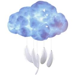 BEFOKA DIY Fluffy Cotton Cloud Light Cloud Lamp Creative Handmade Floating Clouds Night Light for Children Kids Bedroom Home Decoration (White Light-Feather)