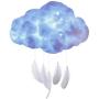 BEFOKA DIY Fluffy Cotton Cloud Light Cloud Lamp Creative Handmade Floating Clouds Night Light for Children Kids Bedroom Home Decoration (White Light-Feather)