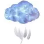 BEFOKA DIY Fluffy Cotton Cloud Light Cloud Lamp Creative Handmade Floating Clouds Night Light for Children Kids Bedroom Home Decoration (White Light-Feather)
