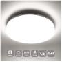 Airand 5000K, 6500K LED Ceiling Light Flush Mount 18W 1650LM Round LED Ceiling Lamp for Kitchen, Bedroom, Bathroom, Hallway, Stairwell, 9.5, Waterproof IP44, 80Ra, 150W Equivalent (Daylight White)