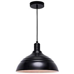 MOTINI Barn Pendant Light 1-Light Height-Adjustable Edison Hanging Light Fixture with Metal Dome Shade Farmhouse Style Ceiling Light Fixture in Black Finish for Kitchen Island, Dining Room, Foyer UL