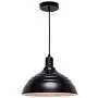 MOTINI Barn Pendant Light 1-Light Height-Adjustable Edison Hanging Light Fixture with Metal Dome Shade Farmhouse Style Ceiling Light Fixture in Black Finish for Kitchen Island, Dining Room, Foyer UL