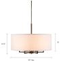 Hampton Hill MPS150-0066 Broderick 6 Modern Chandeliers-Metal, Fabric Shade Pendant Ligthing Lamp Ceiling Dining Lighting Fixtures Hanging, See Below, White/Silver