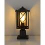 Outdoor Post Light Fixture Exterior Pole Street Lantern with 3 inch Pier Mount Base, 2 Pack KAUEN Outdoor Post Lamp with Clear Glass Shade for Garden Patio Pathway,Black